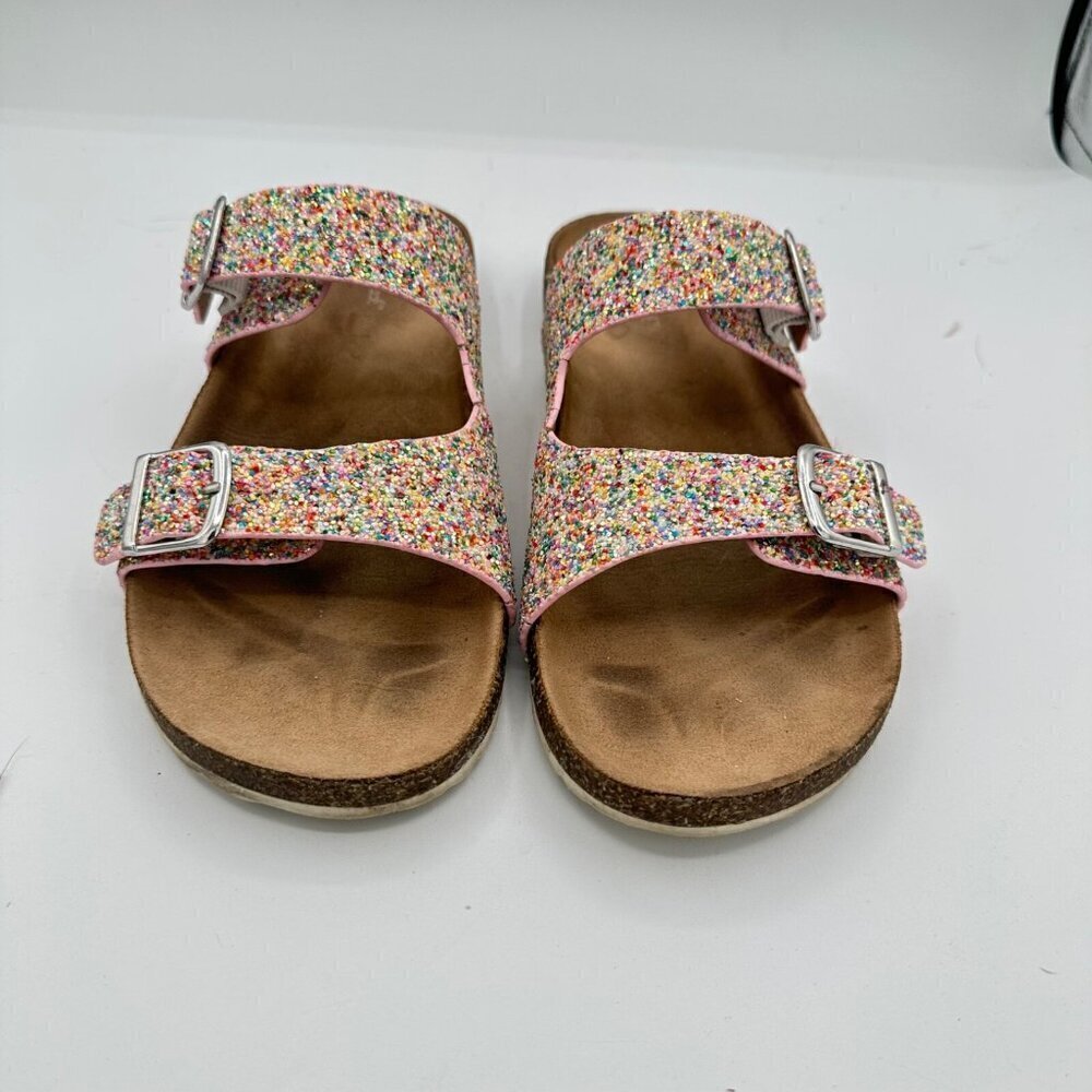 Cat and Jack women's footbed slip-on sandals size 6 glitter
